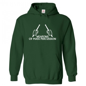 Weapons of Mass Percussion Novelty Unisex Kids and Adults Pullover Hooded Sweatshirt For Drummers